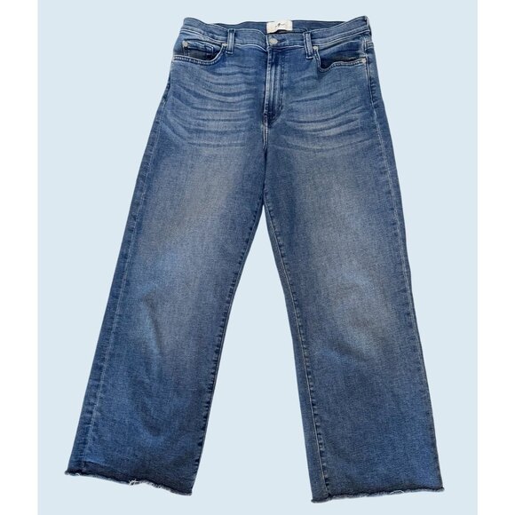 7 FOR ALL MANKIND Cropped Alexa Raw Hem Straight Leg Jean Sz 31 - Picture 2 of 8